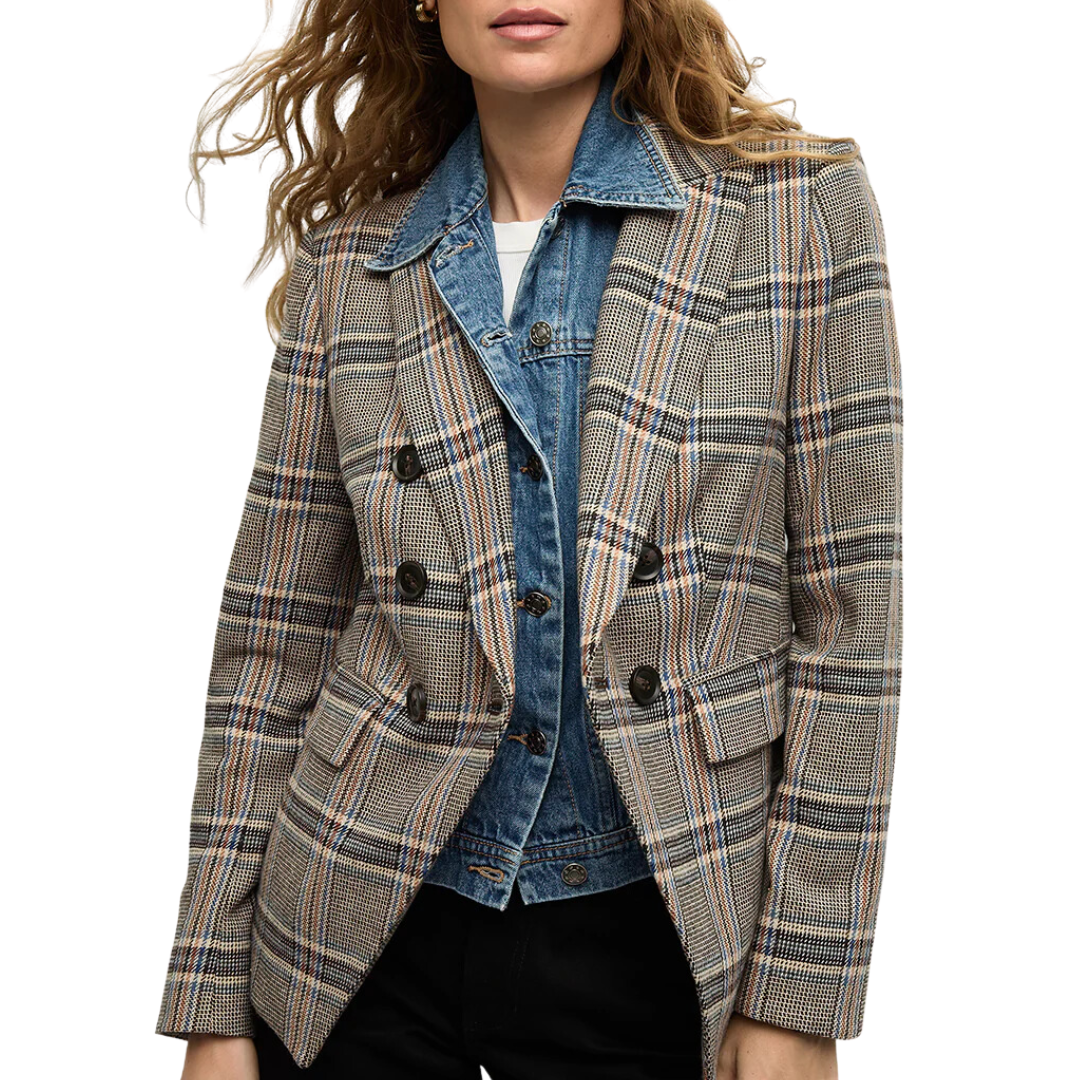 Miller Plaid Dickey Jacket in Black Multi