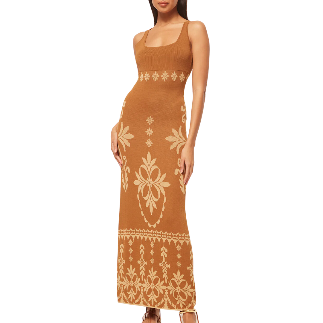 Kalil Dress in Brown Flora Santiago
