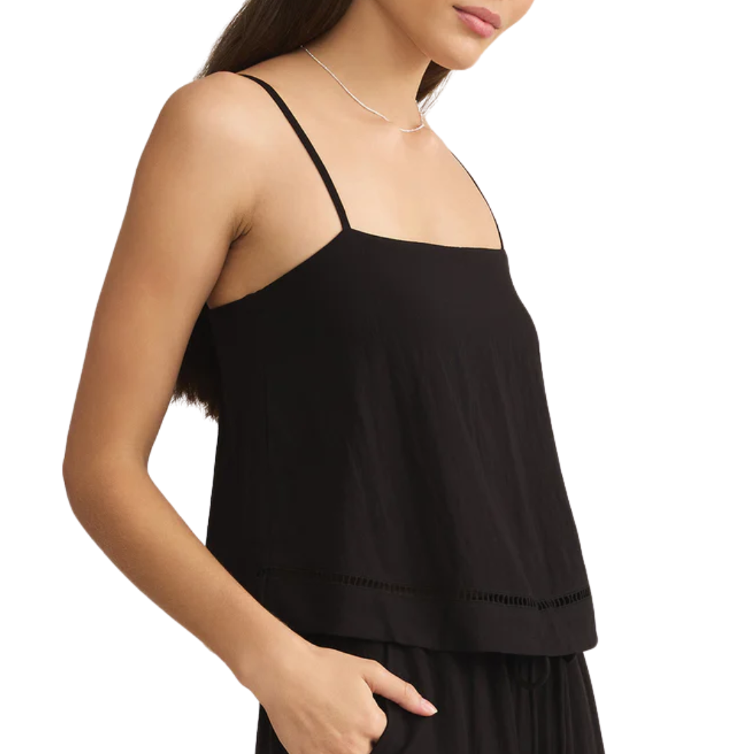 La Luz Textured Tank in Black