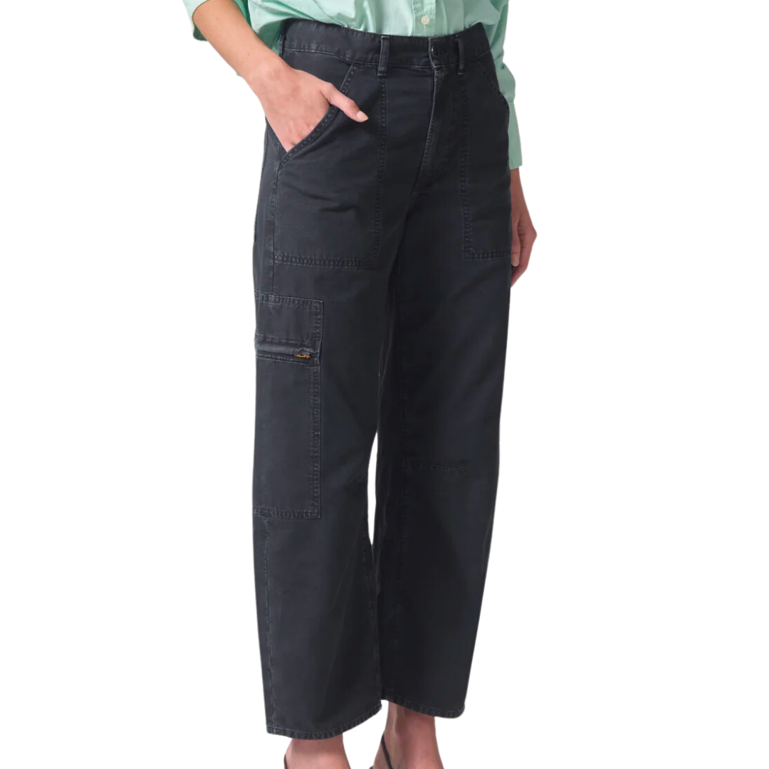 Marcelle Low Slung Easy Cargo in Washed Black