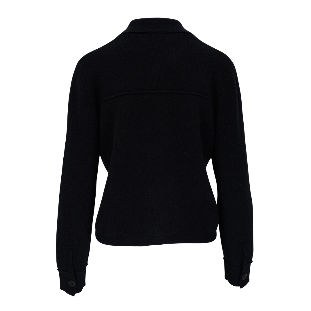 Short Double Knit Shacket in Black