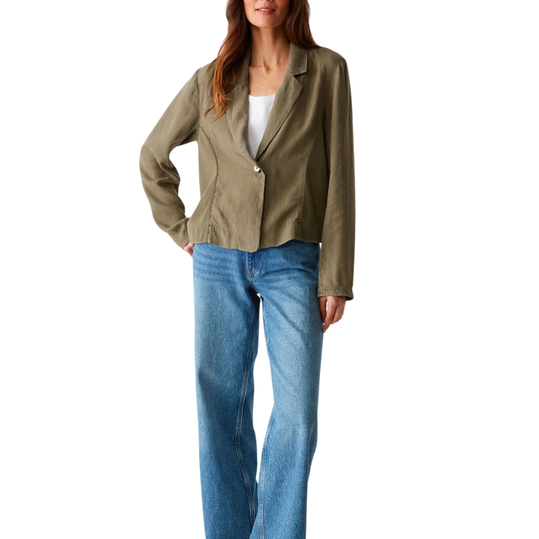 Pearson Linen Blazer in Camo