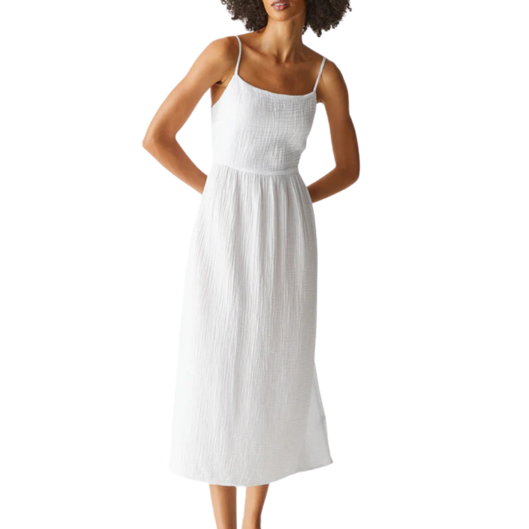 Michael Stars Allora Midi Dress in White Michael Stars Allora Midi Dress in White