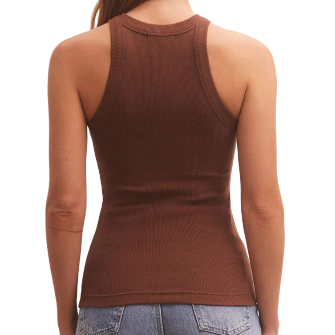 Lily Rib Tank in Dark Rosewood