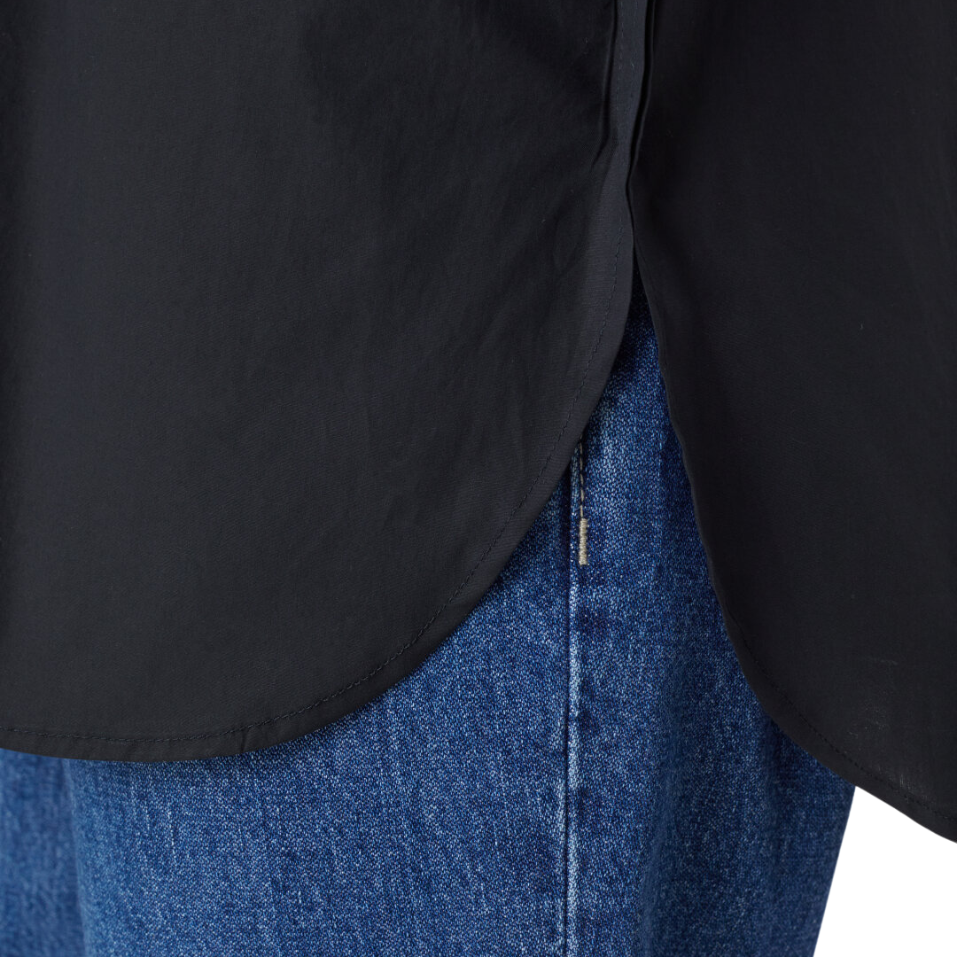 Short-Sleeved Organic Cotton Blouse in Black