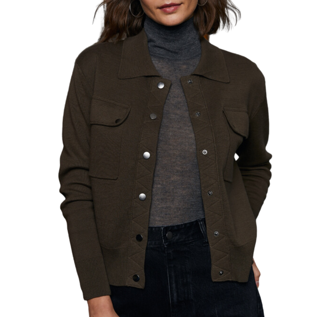 Milano Trucker Jacket w/ Snaps in Safari