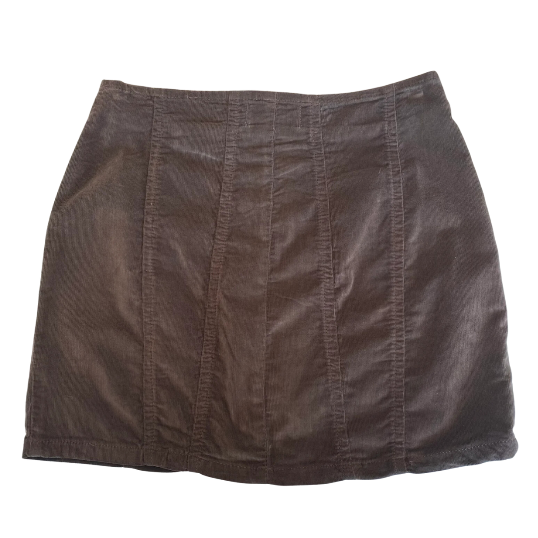 Layla Cord Mini Skirt in Espresso Bean