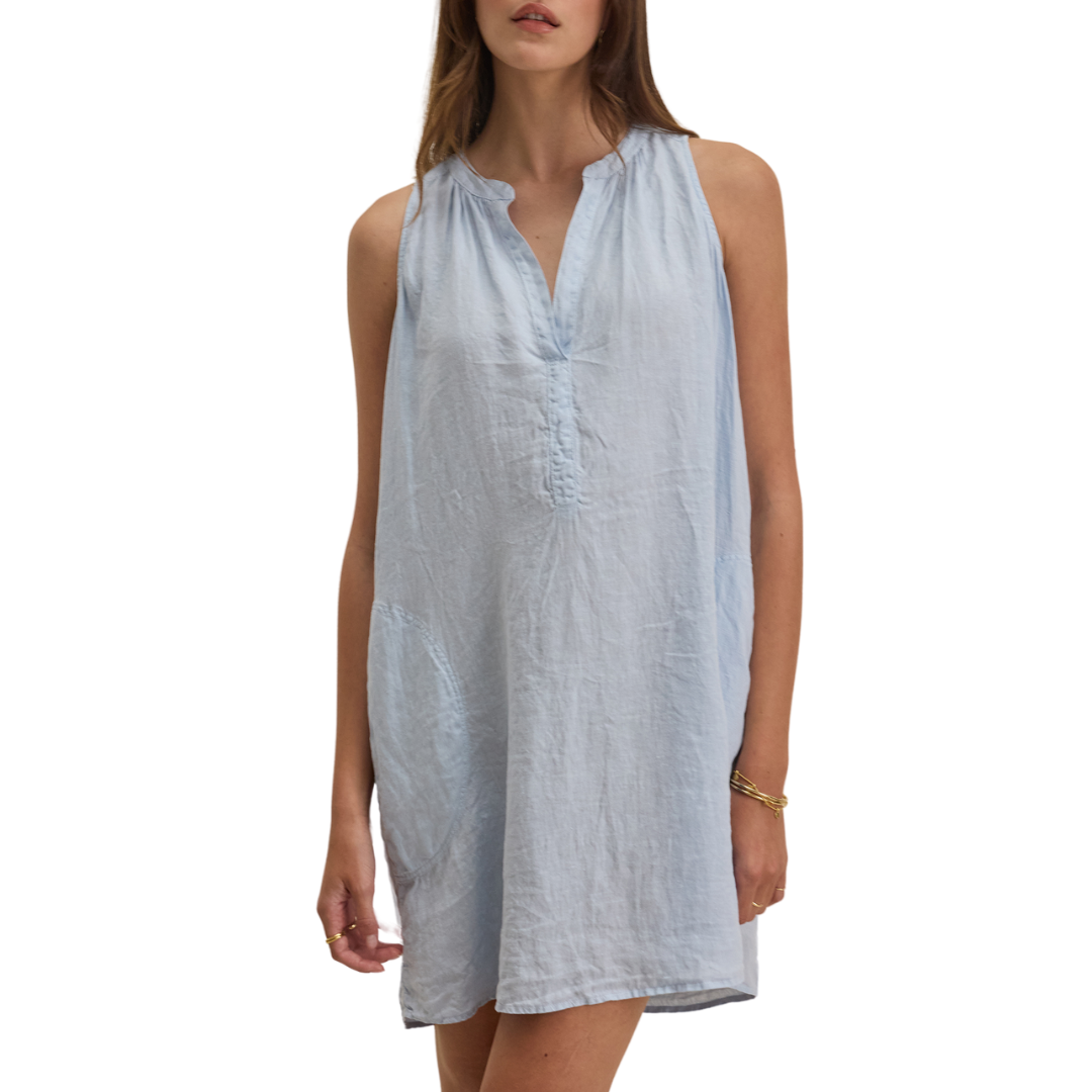 Adriana Woven Linen Dress in Billow