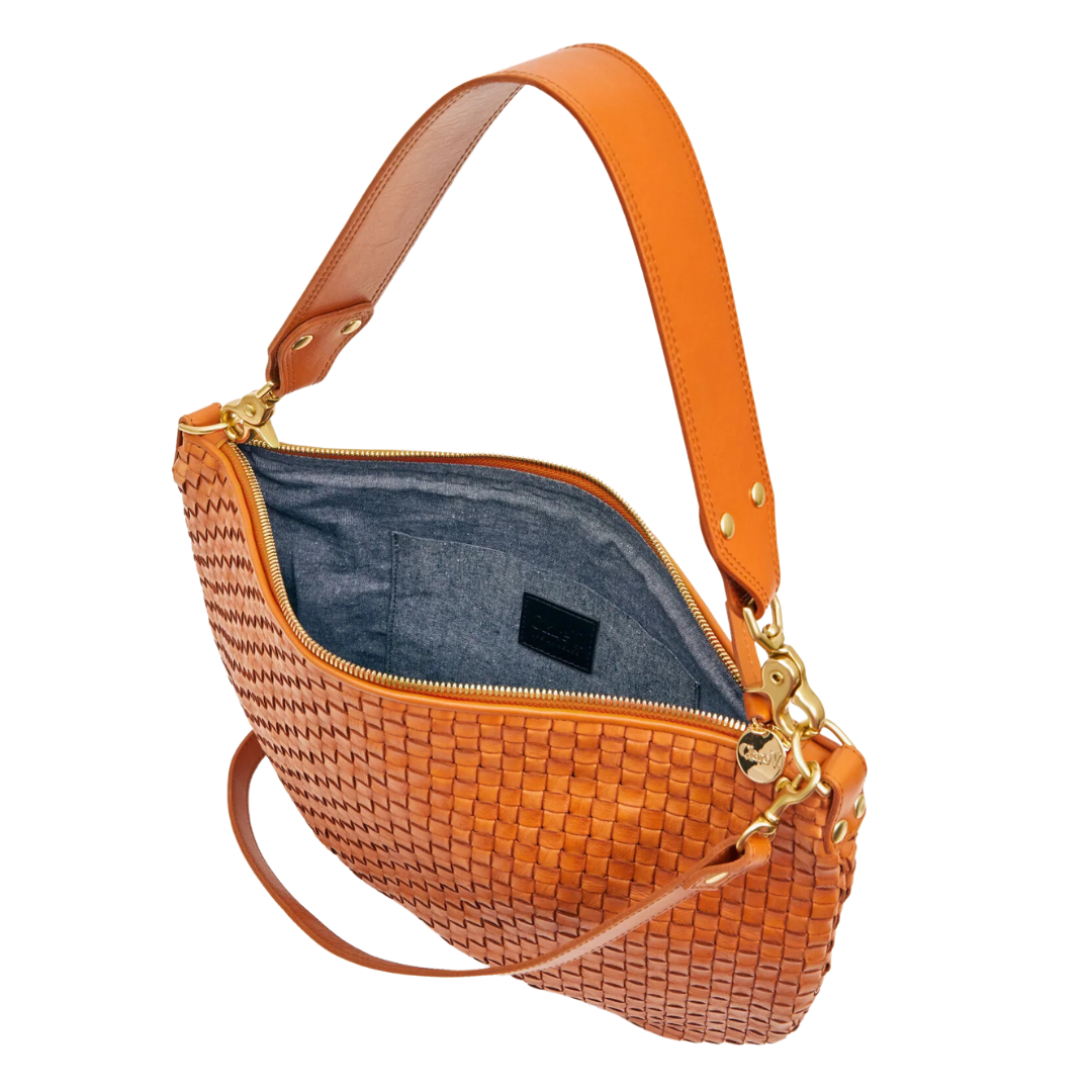 Moyen Messenger in Natural Woven Checker