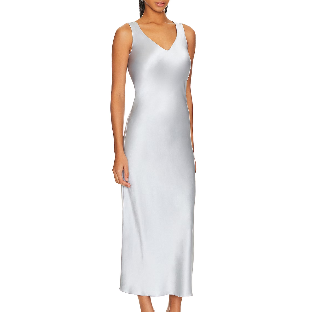 Mae Scoopneck Silk Dress in Whisper