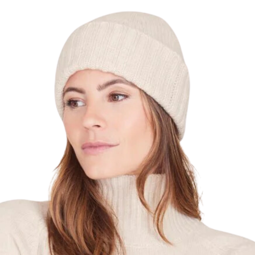 Stella Cashmere Beanie in Oat