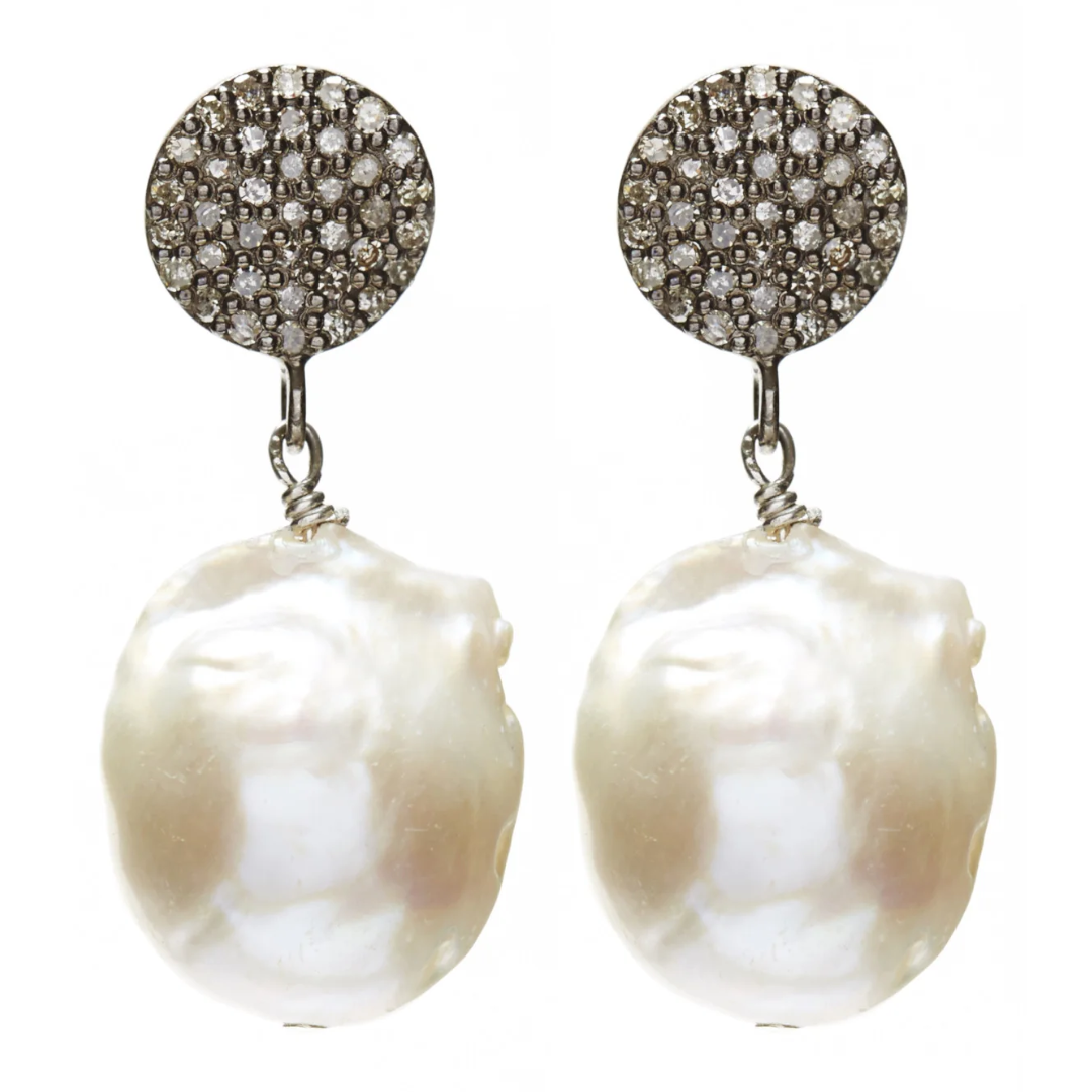 Baroque White Topaz Earring