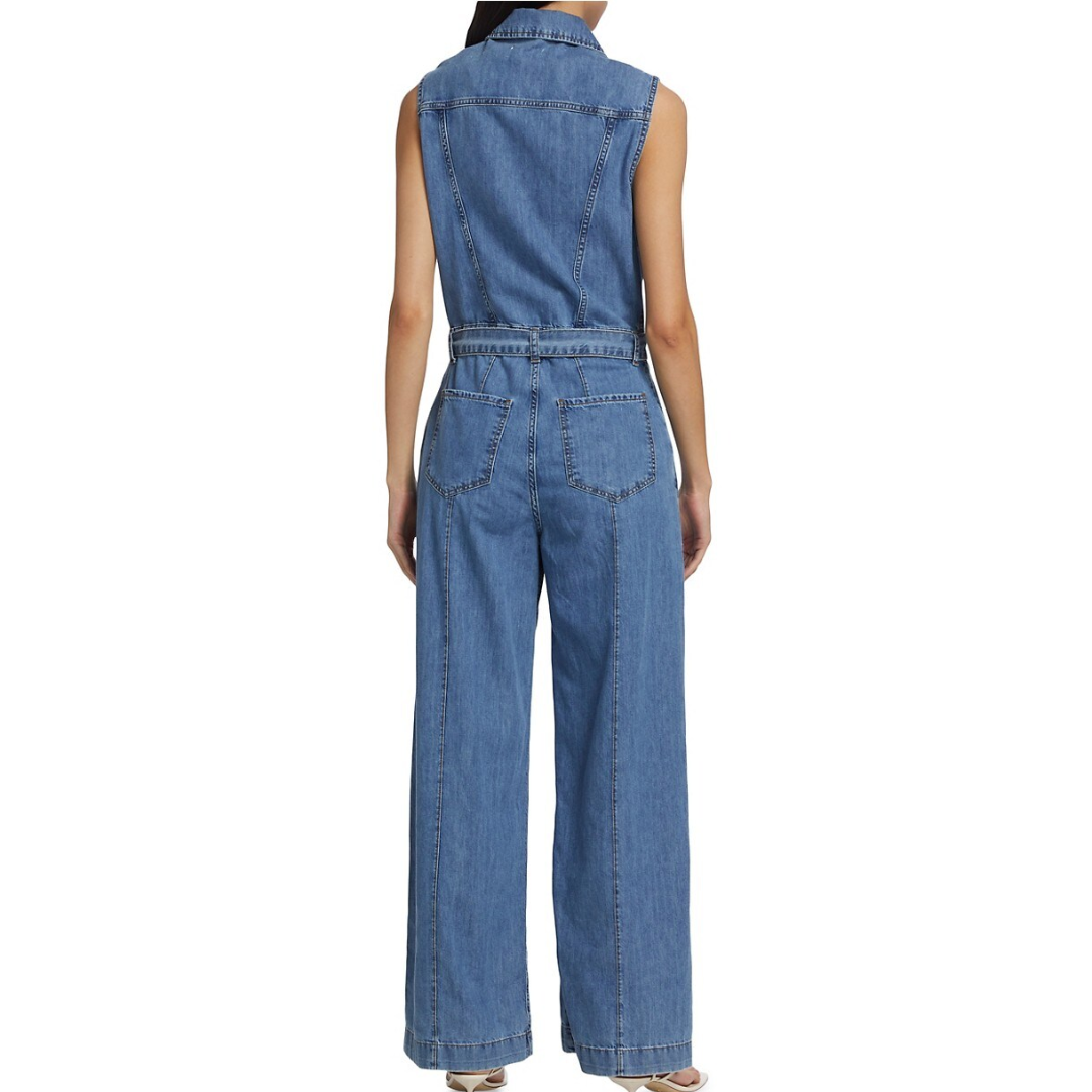 Sleeveless Wide-Leg Jumpsuit in Happy Indigo