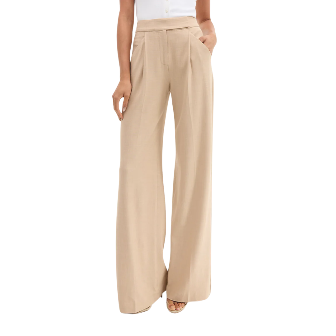 Marbeau Wide-Leg Pant in Stone Khaki