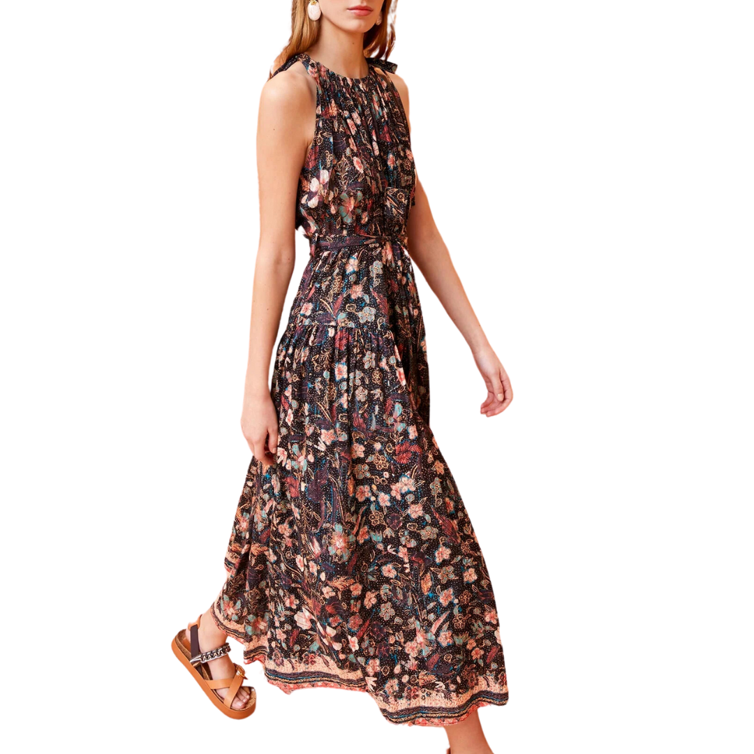 Samar Dress in Obsidian Botanica