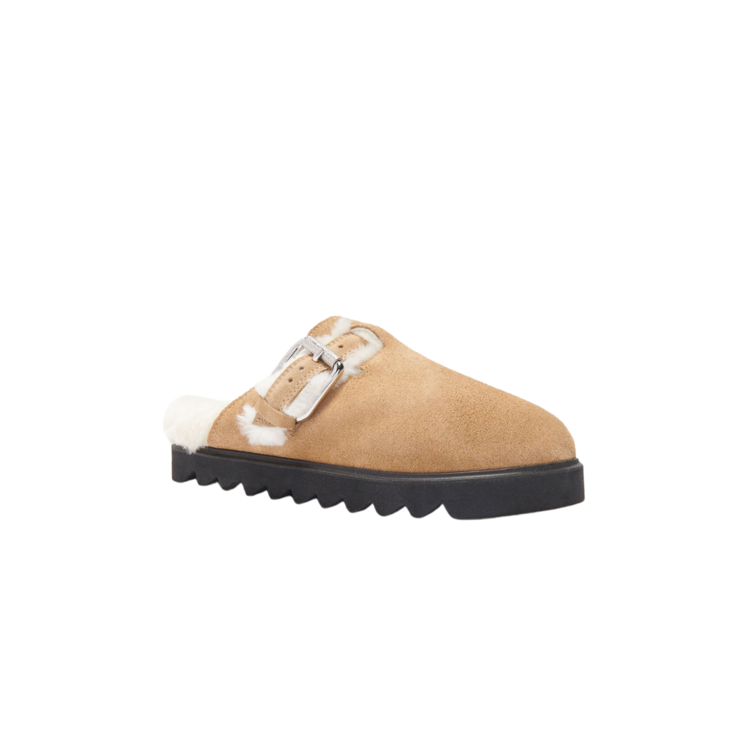 Bracci Leather Mules in Camel/Cream