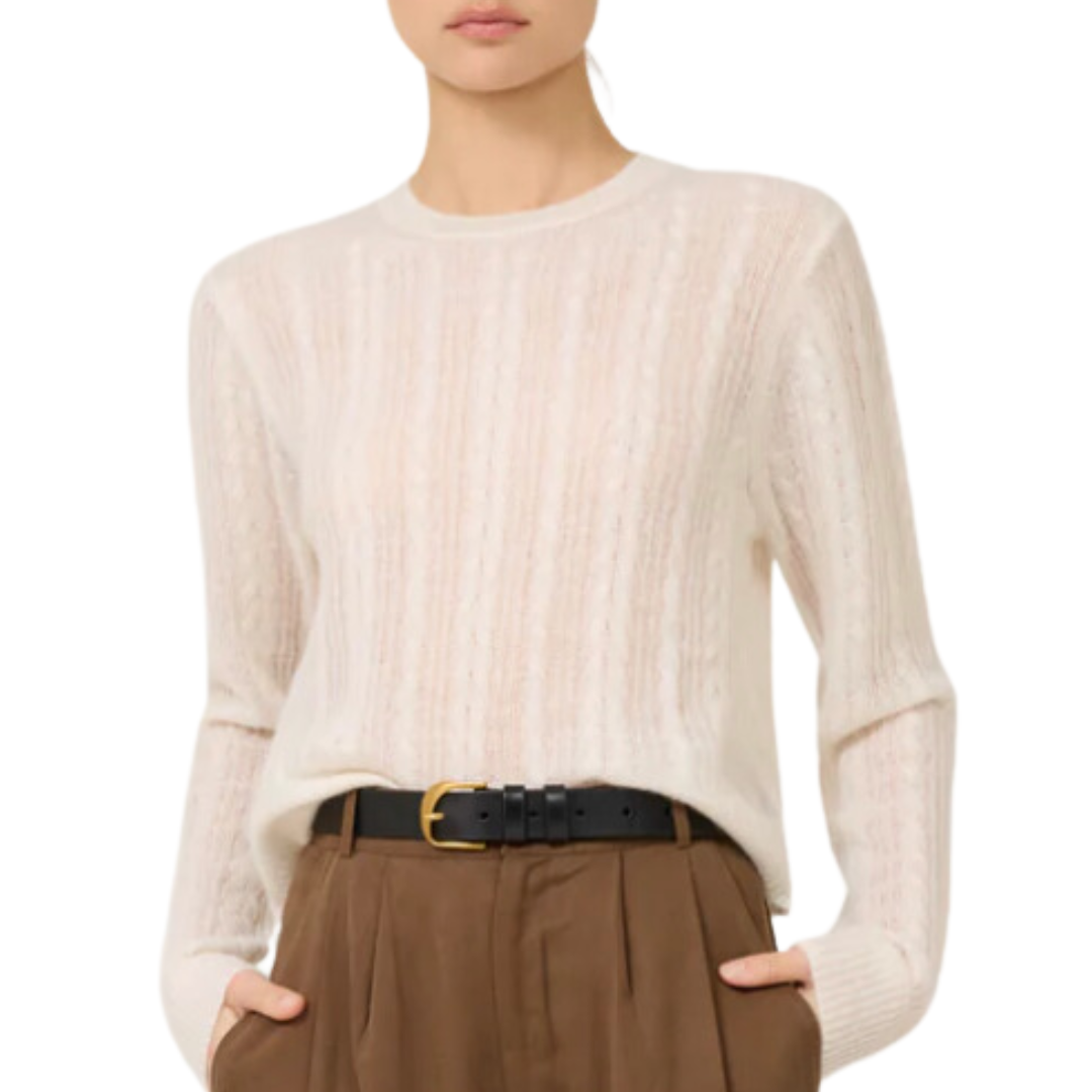 Blakely Tissue Cashmere Pullover in Ivory