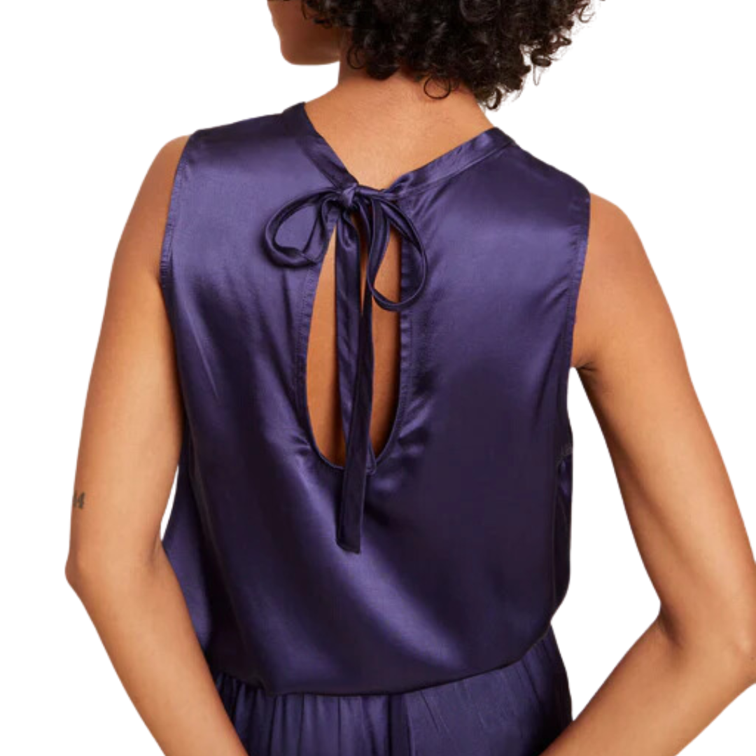 Rachel Tie Back Shell Tank in It's Navy