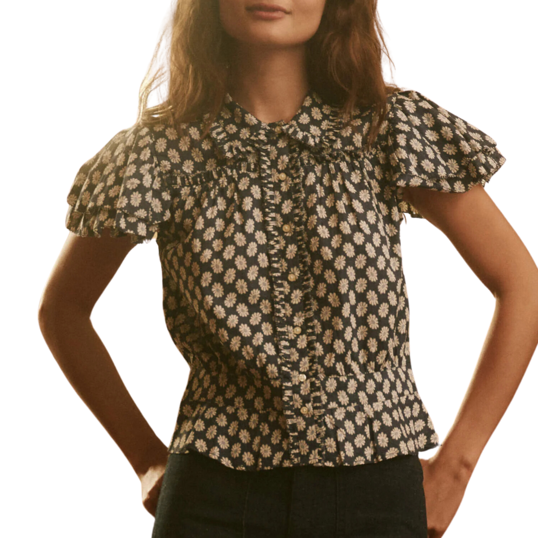 The Gardenia Top in Mini Evening Daisy