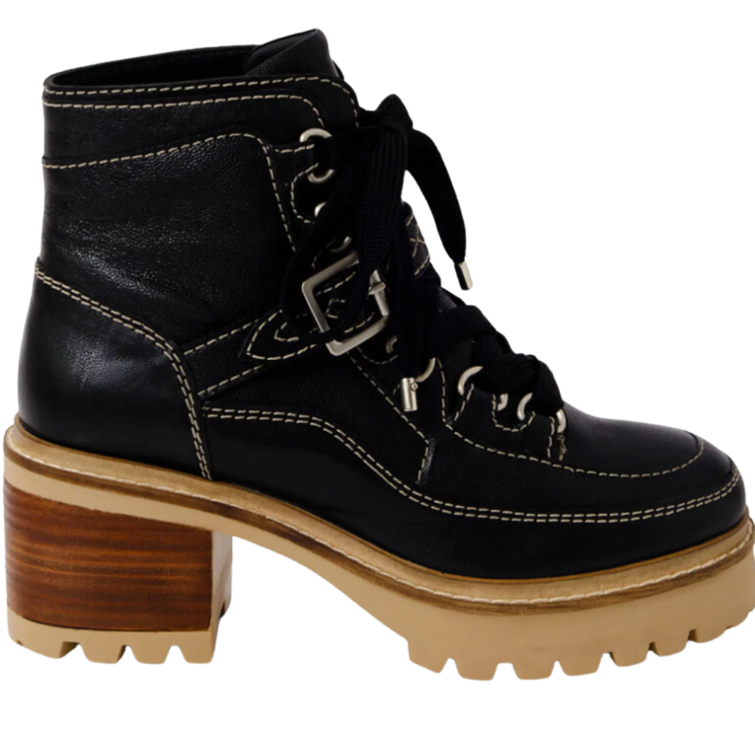 Jasper Hiker Ankle Boots in Victorian Black Leather