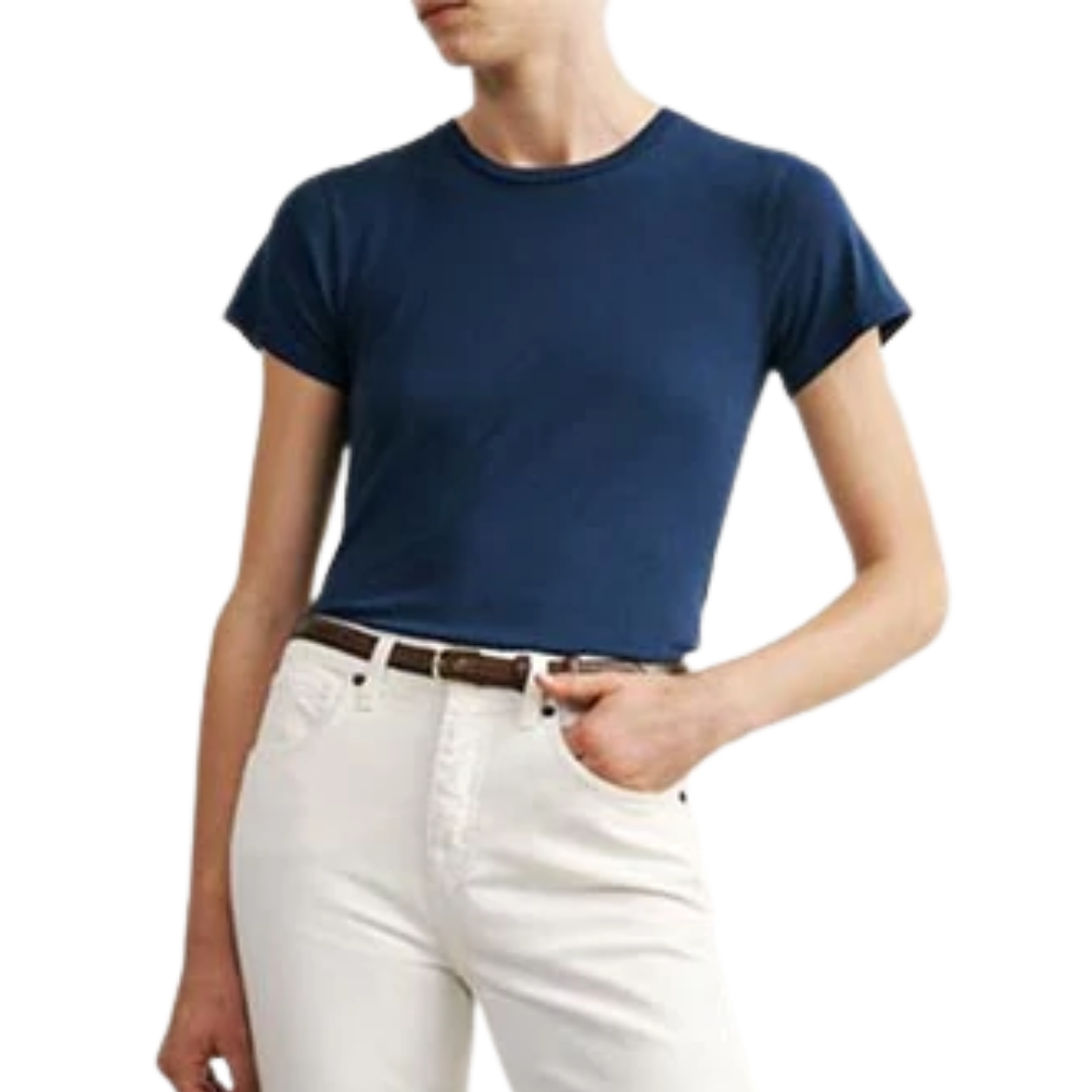 Lana Crewneck Tee in Marine Blue