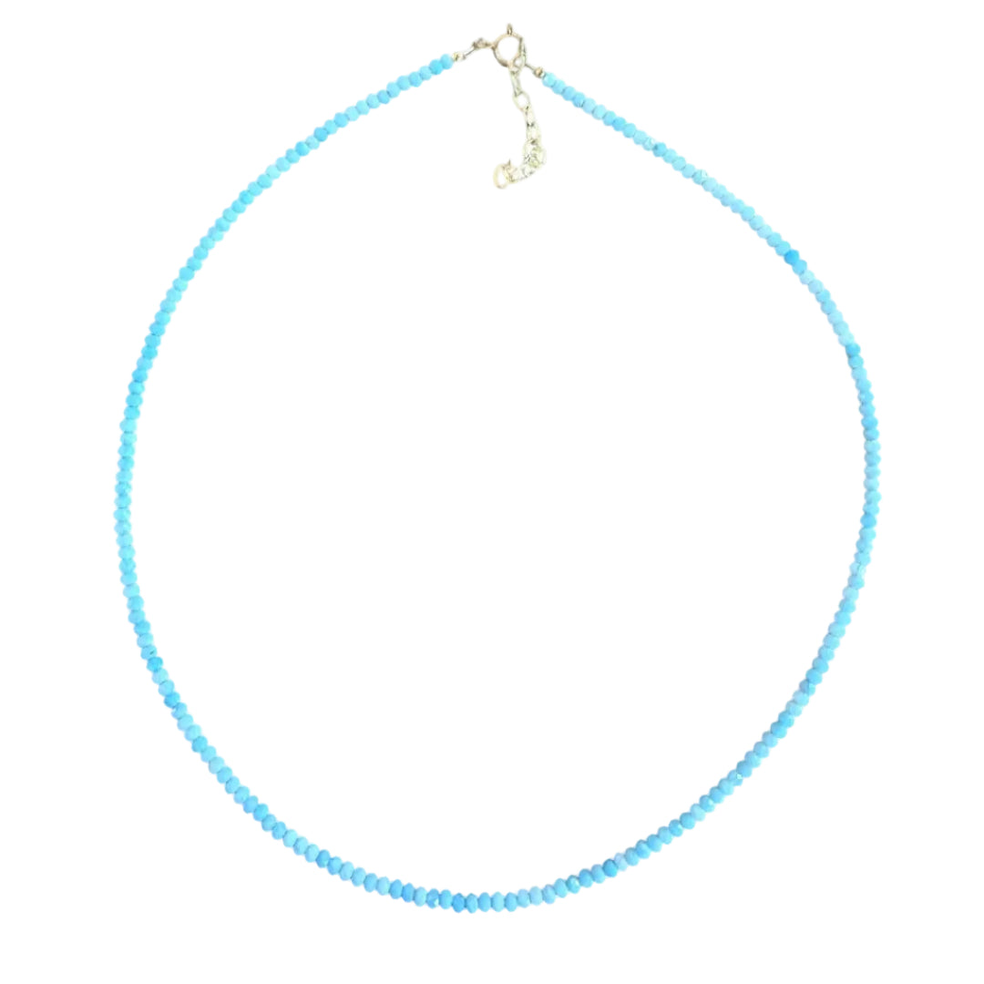 Micro Gemstone Choker in Natural Aquamarine