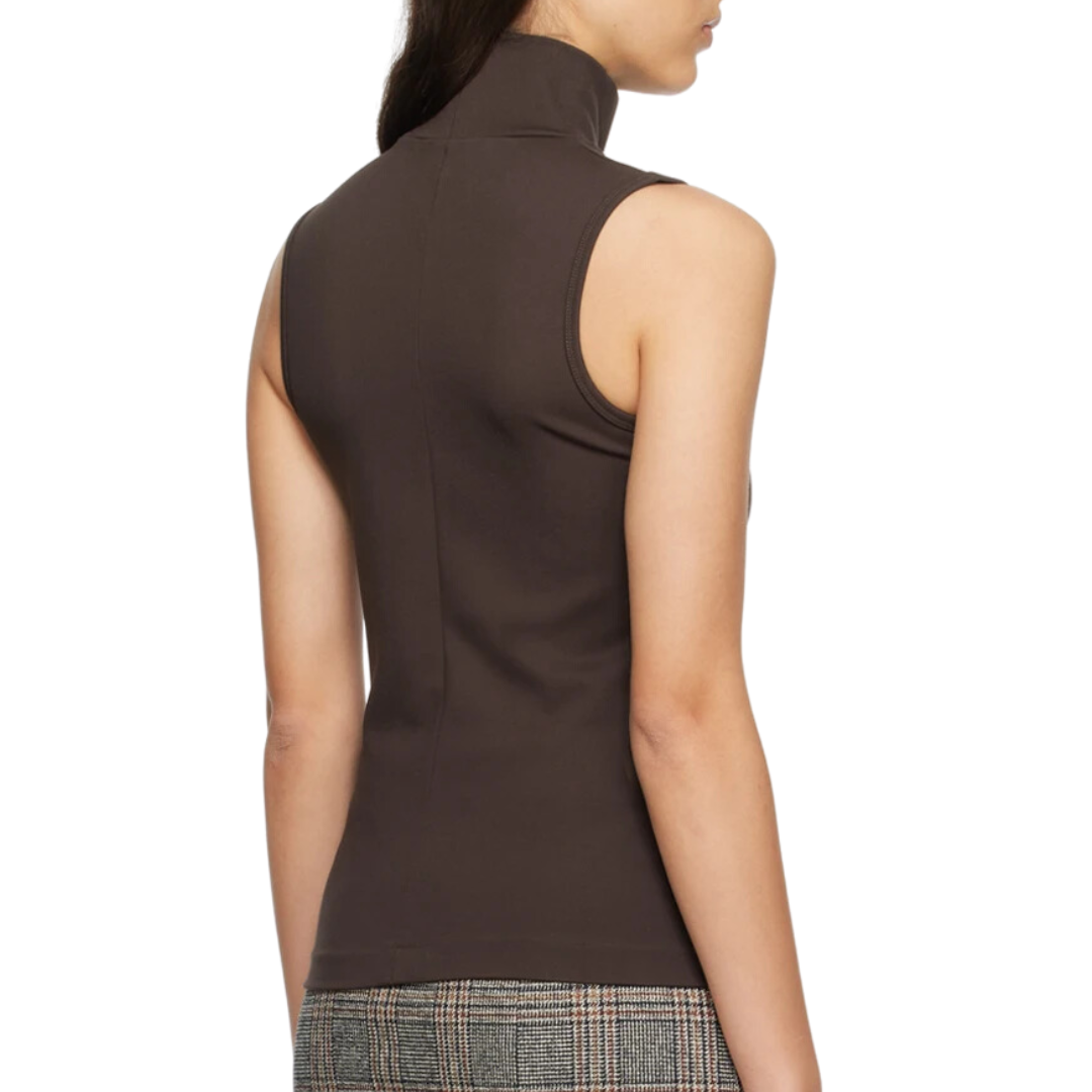 Irina Ponte Turtleneck Tank in Brown