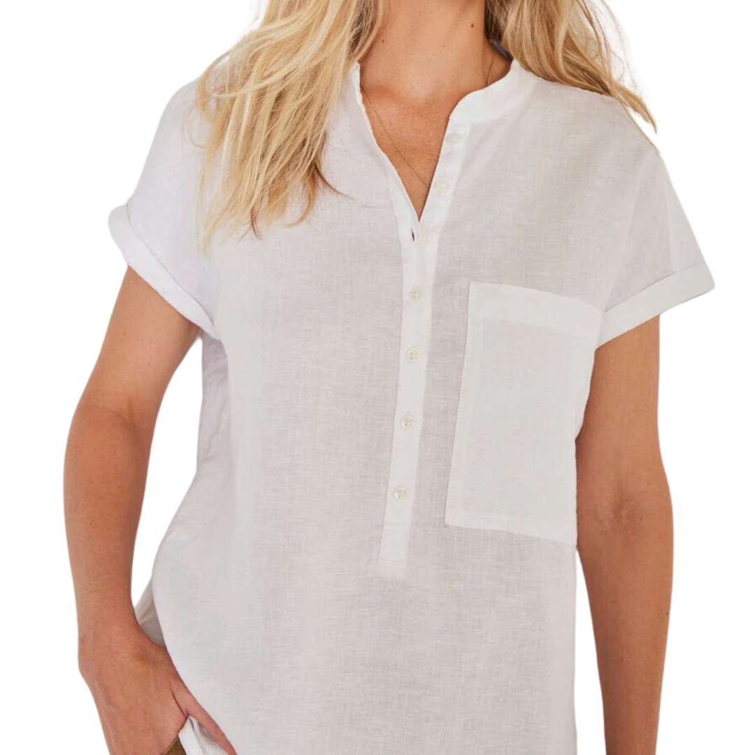 London Linen Short Sleeve in White