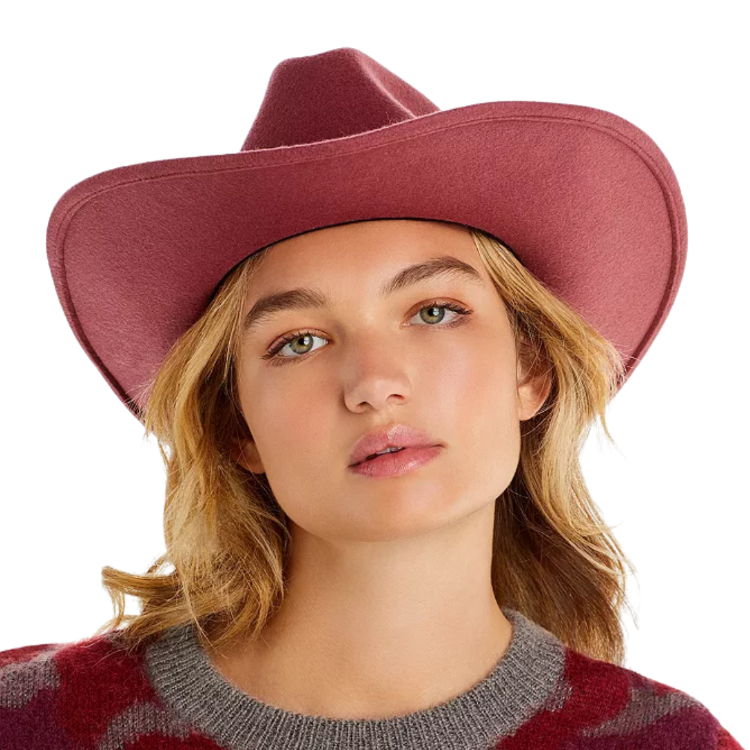 Ohara Wool Cowboy Hat in Rose