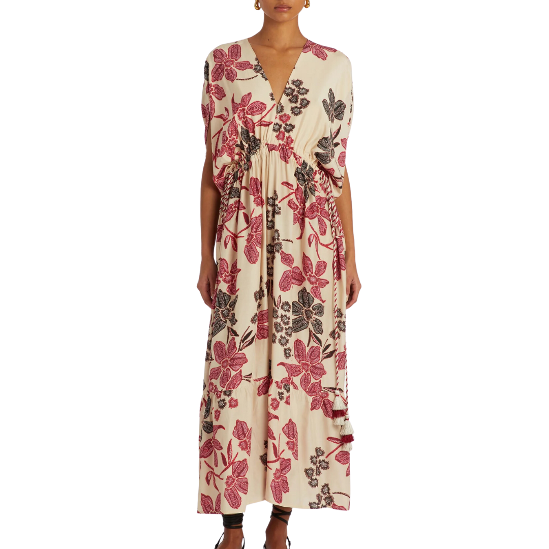 Venus Tassel Caftan in Cherry Blossom