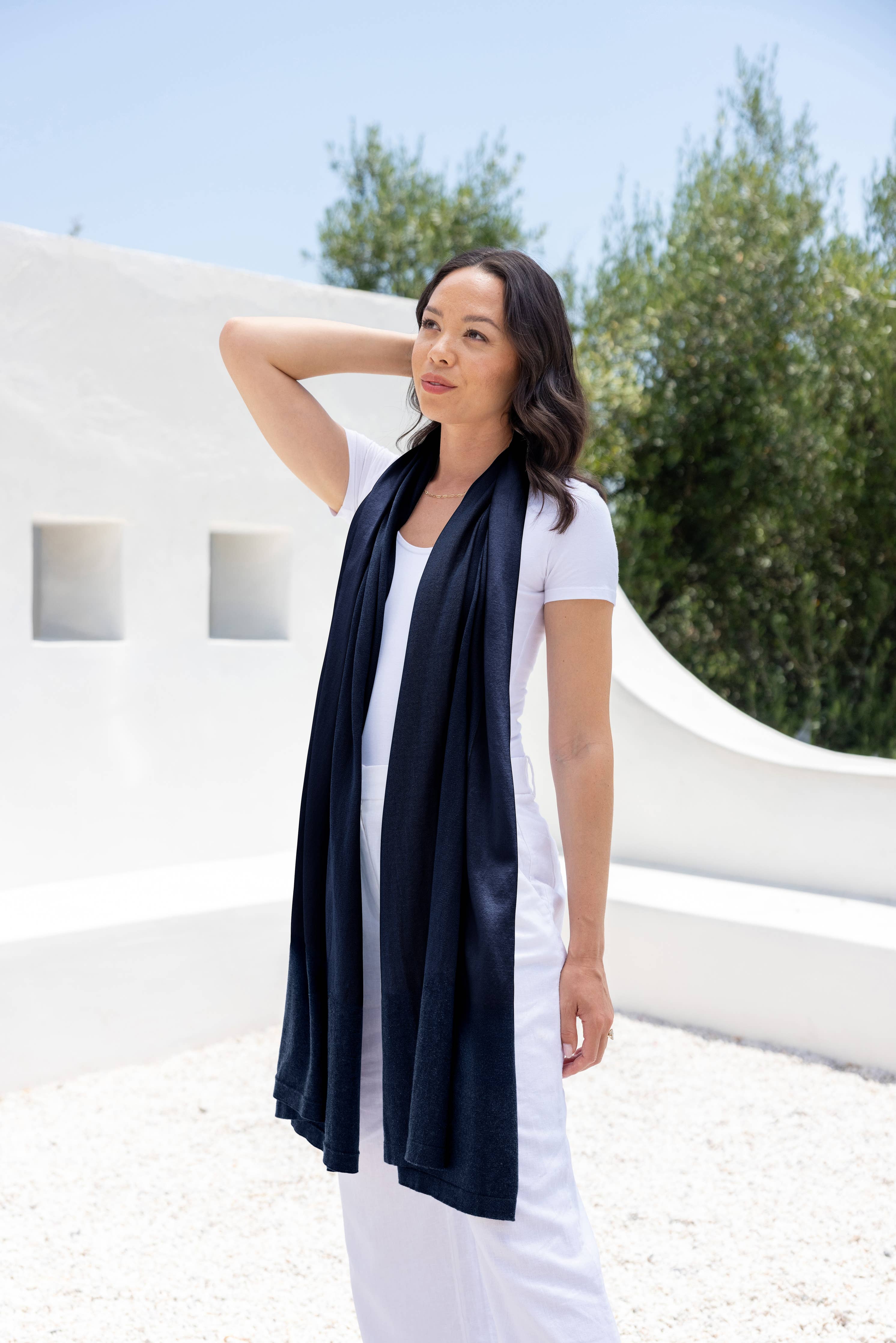 Dreamsoft Organic Cotton Travel Scarf Oxford Blue