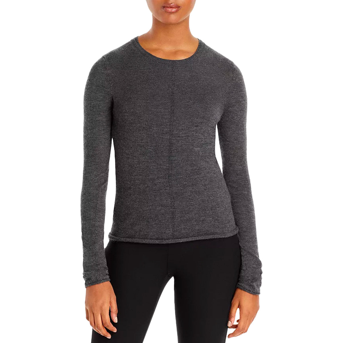 Mandee Long Sleeve Cashmere Sweater in Charcoal