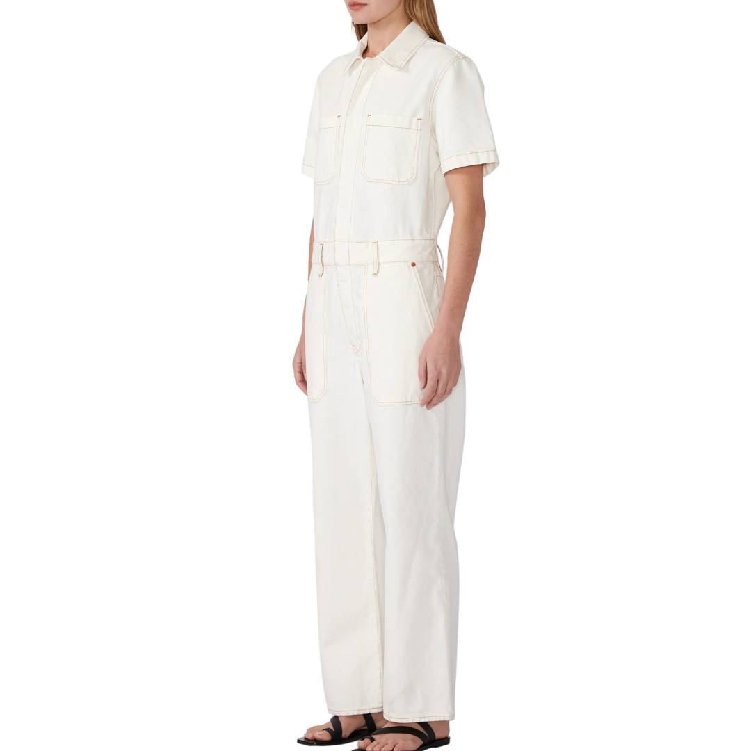 Wide Leg Jumpsuit in Natural White