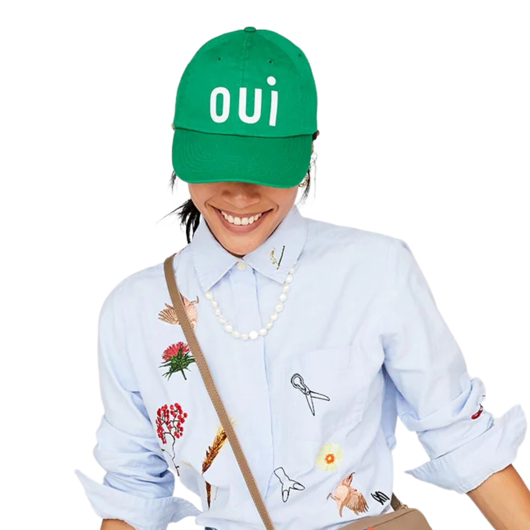 Baseball Hat in Green w/ Oui