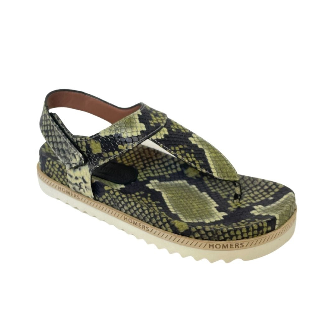 Snakeskin Sandal in Green