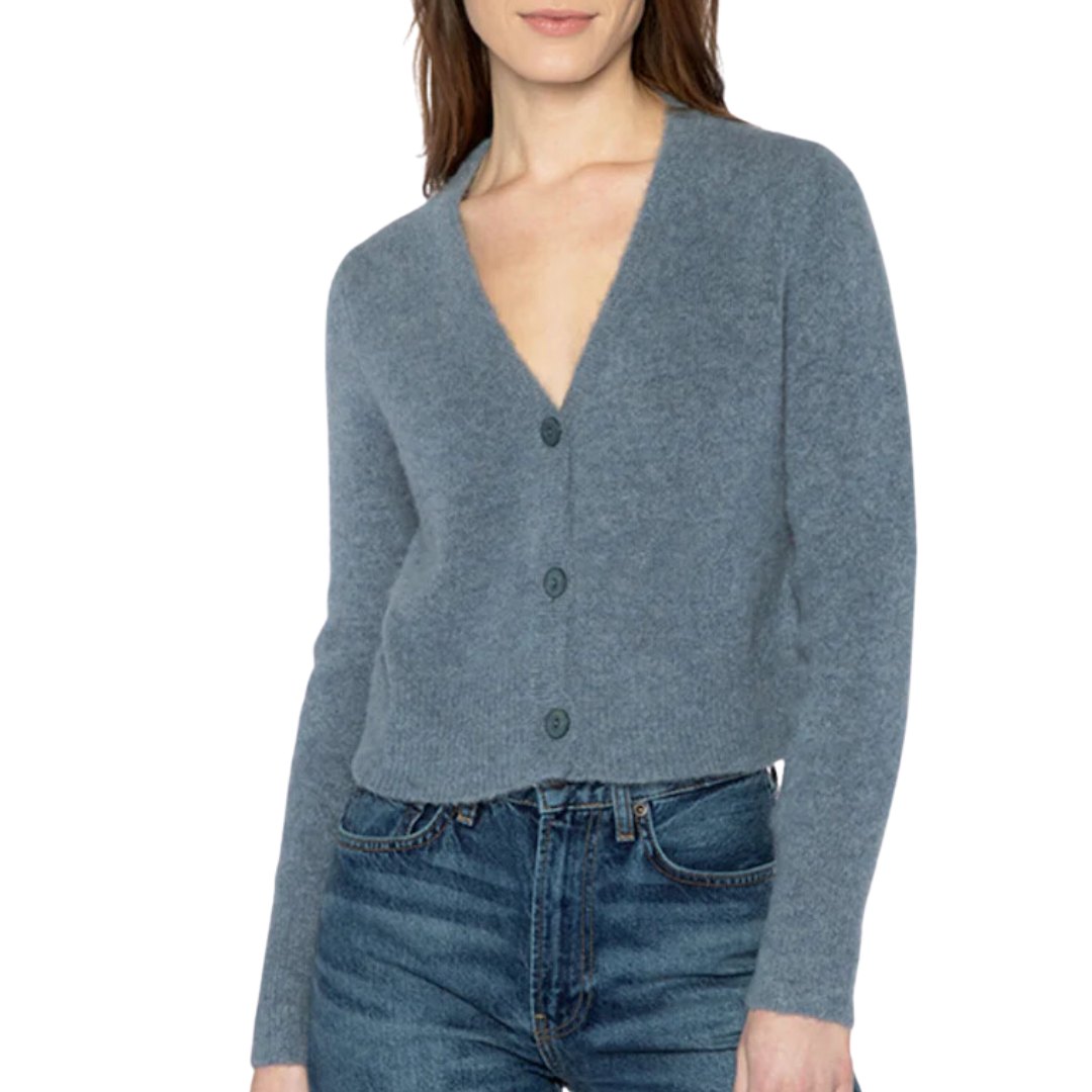 Crop Cardigan in Bluestone