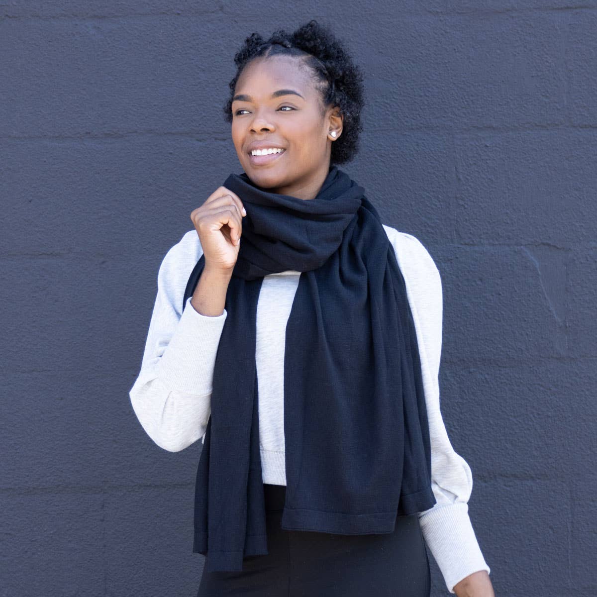Dreamsoft Organic Cotton Travel Scarf Black