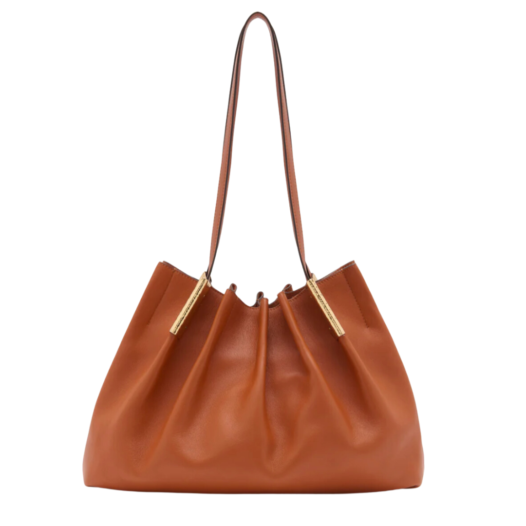 Isadora Ruched East-West Tote in Sierra