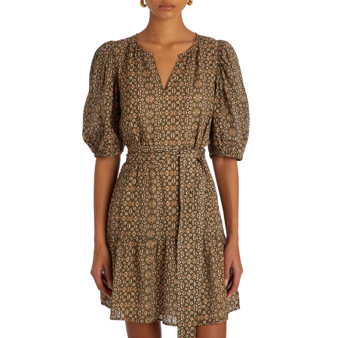 Shyloh Dress in Olive Shibori