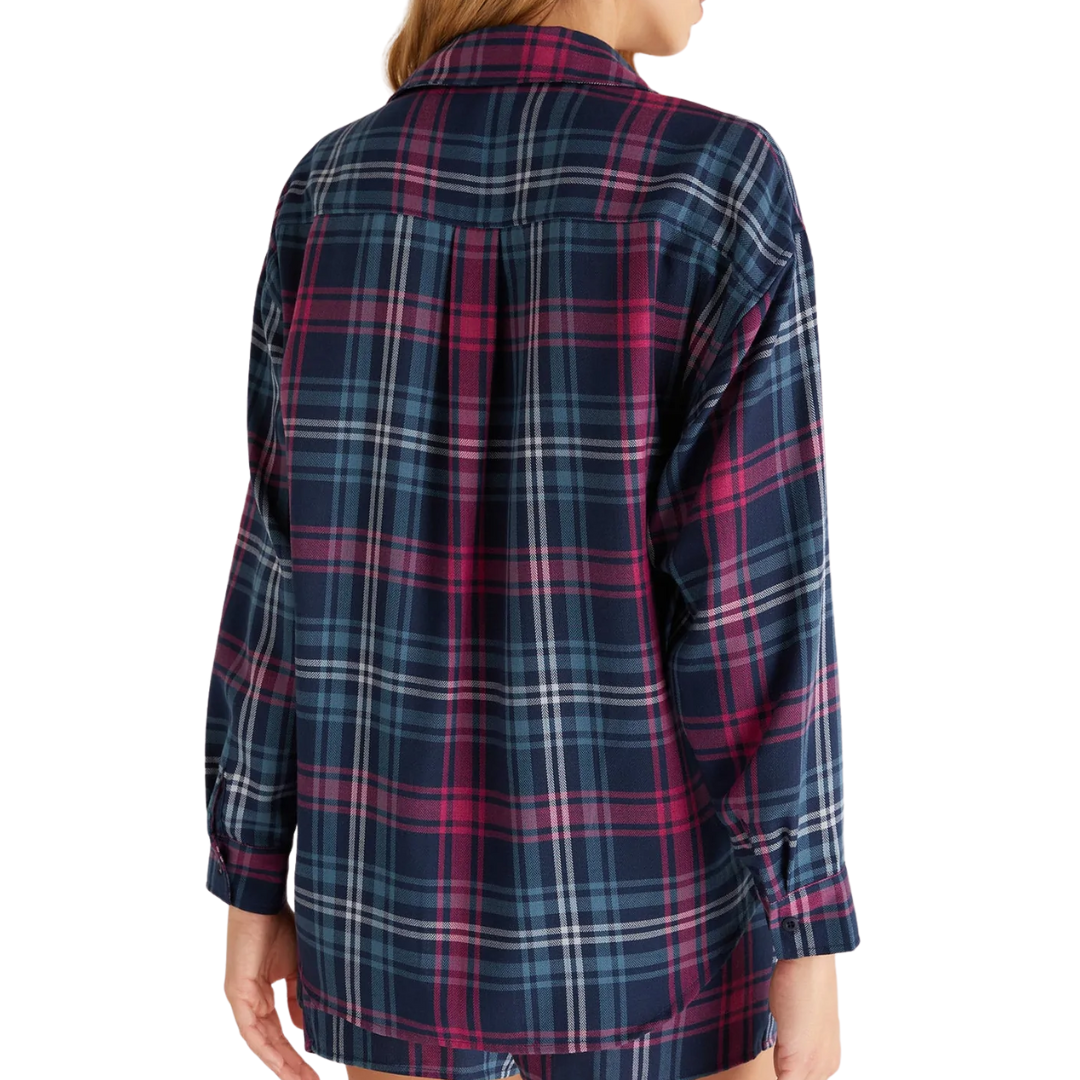 Road Trip Plaid Shirt in Midnight Blue