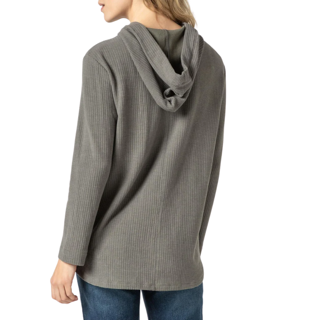 3/4 Sleeve Hoodie in Pewter