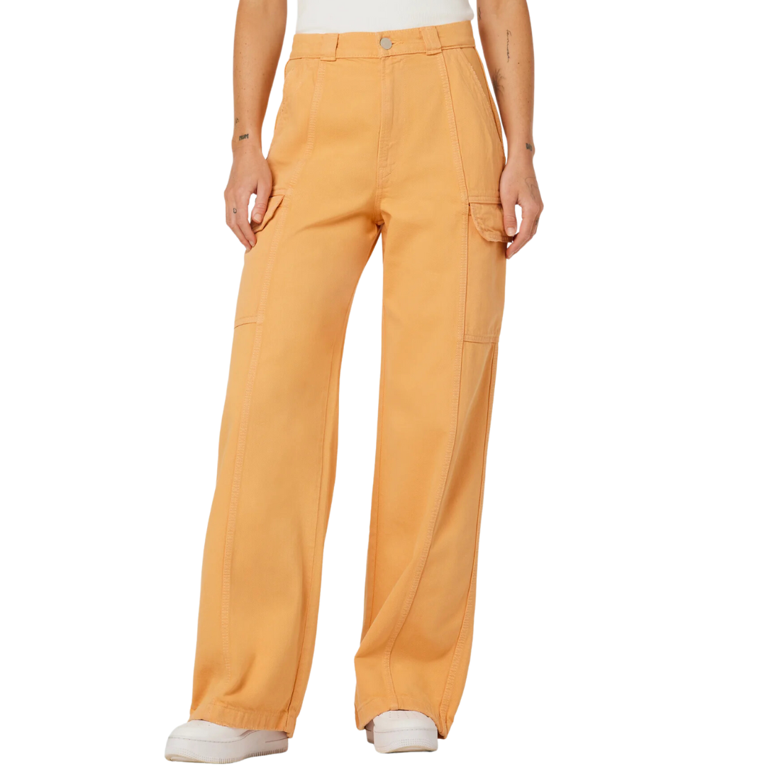 High-Rise Wide Leg Cargo in Clay