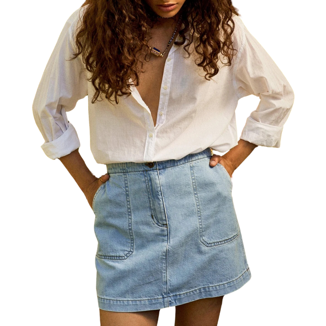 Skylar Denim Skirt in Light Blue