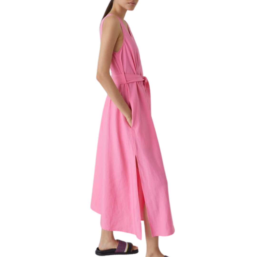 V-Neck Dart Dress in Pink Lillies