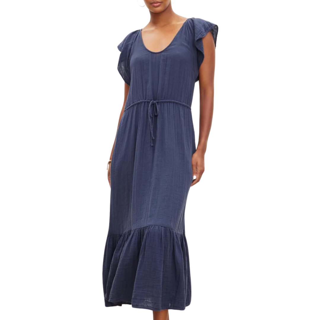 Velvet Adalyn Dress in Cadet