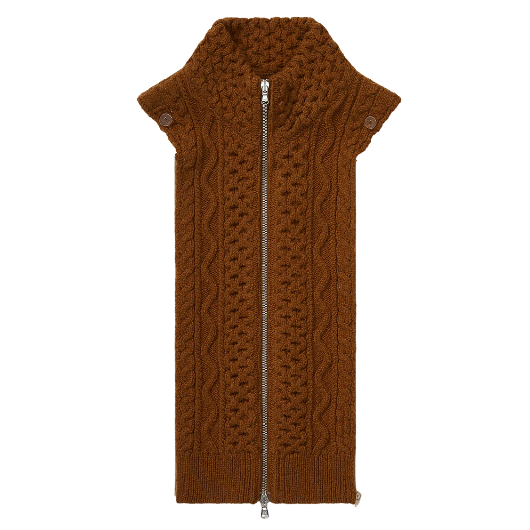 Tihany Lambswool Knit Dickey in Dark Ochre
