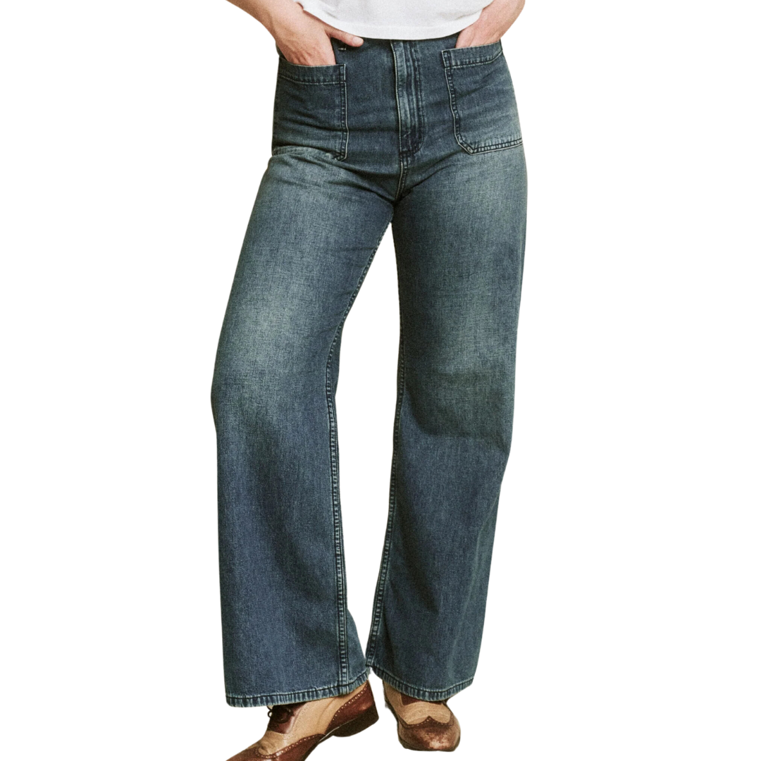 THE GREAT The Dock Jean In Marina Wash the-great-the-dock-jean-in-marina-wash