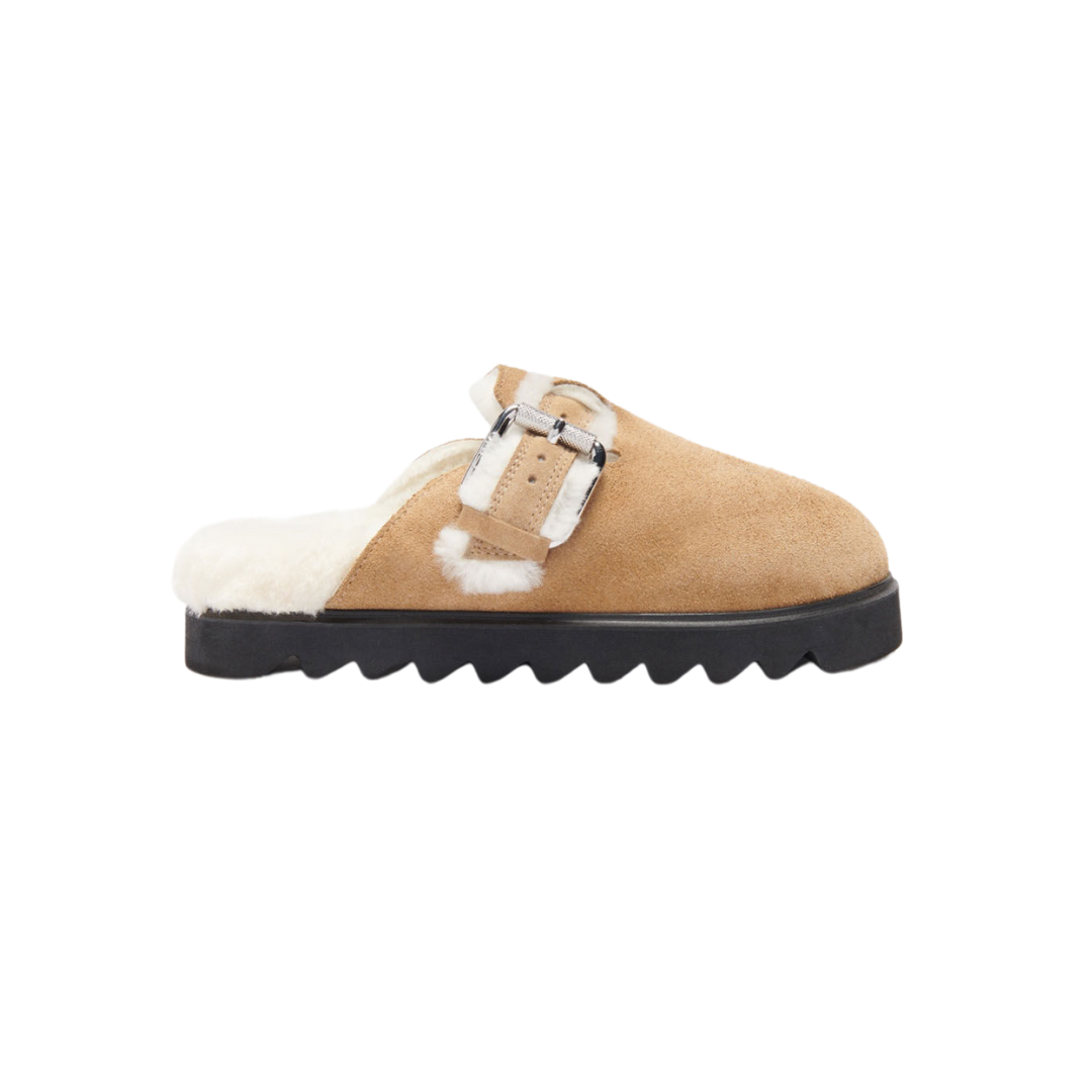 Bracci Leather Mules in Camel/Cream