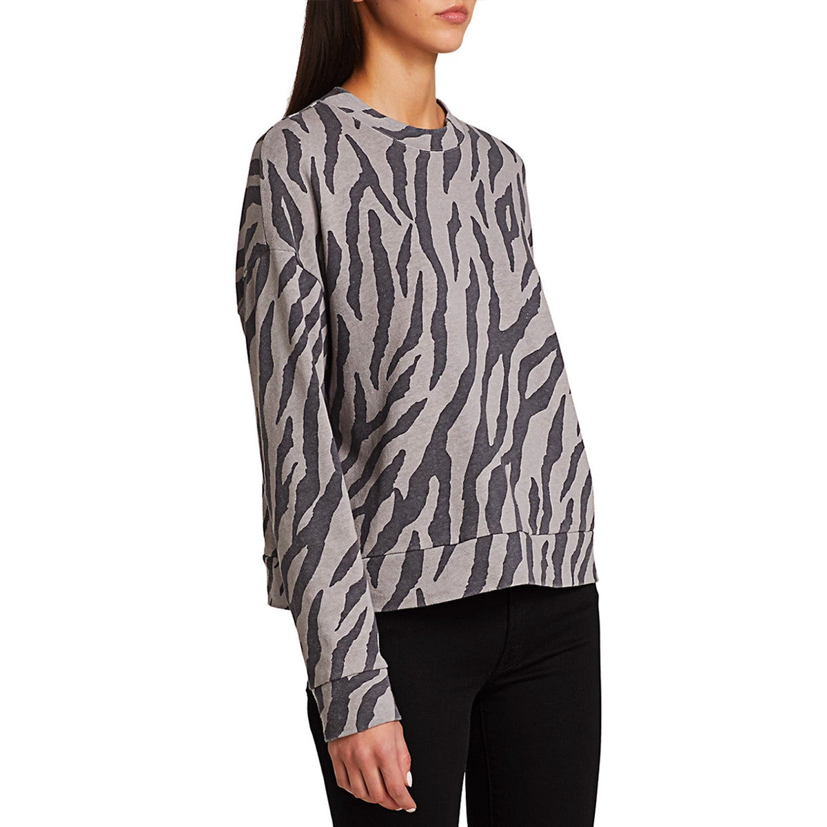 Zebra Boxy Sweater in Grey