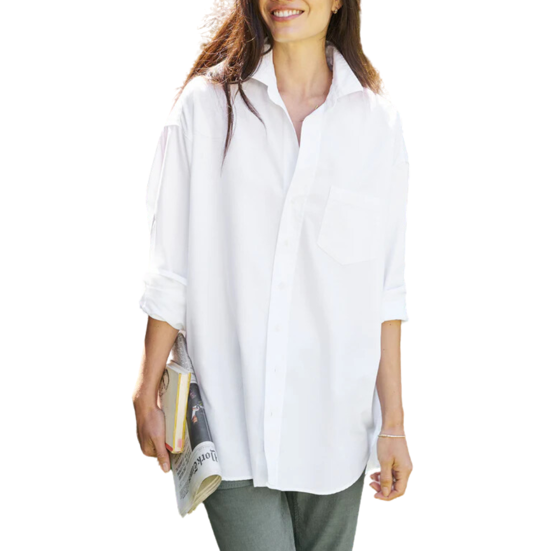 Shirley Oversized Button-Up Shirt in White